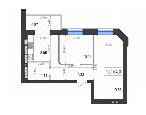 2-комнатная 54 м² в ЖК Контраст 2-й сезон от 12 000 грн/м², г. Ирпень