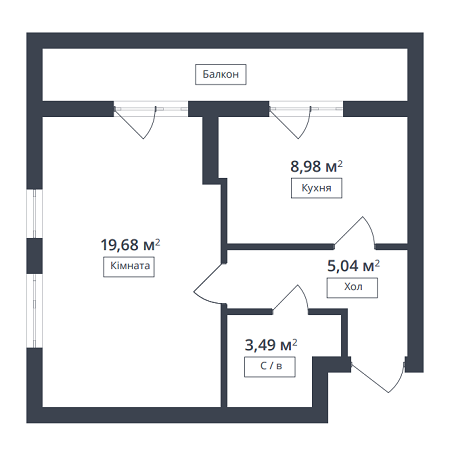 1-комнатная 45.7 м² в ЖК Европейка от 17 200 грн/м², с. Софиевская Борщаговка