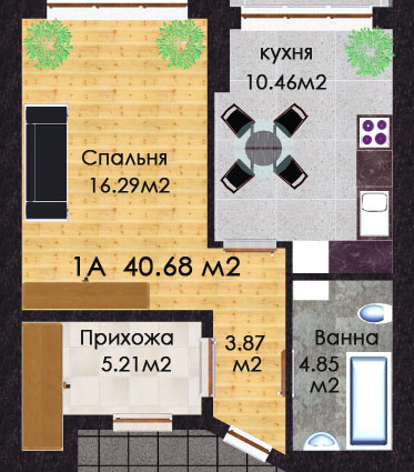 1-комнатная 40.68 м² в ЖК Джерело от застройщика, г. Ирпень