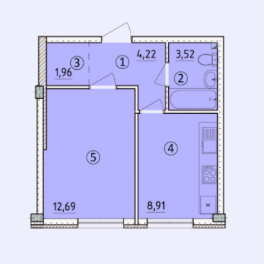 1-комнатная 31.3 м² в ЖК на ул. Светлицкого, 35 от застройщика, Киев