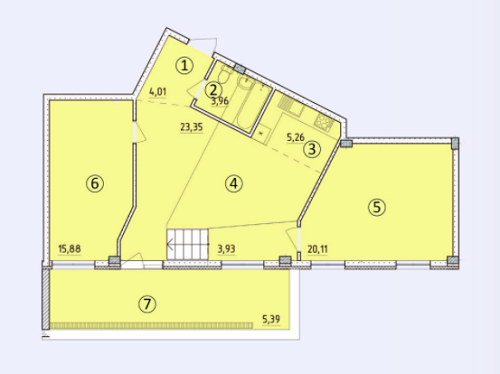 2-комнатная 81.89 м² в ЖК на ул. Светлицкого, 35 от застройщика, Киев