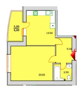 1-кімнатна 46.7 м² в ЖК Сонячна Оселя від 11 900 грн/м², м. Буча