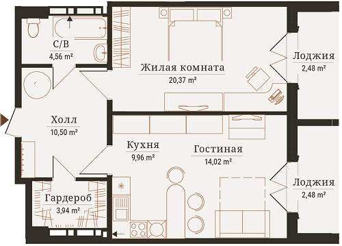 2-кімнатна 68 м² в ЖК Нова Англія від 19 800 грн/м², Київ