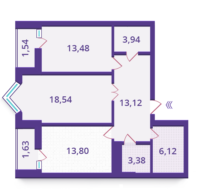 2-комнатная 75.55 м² в ЖК Верховина от застройщика, Киев