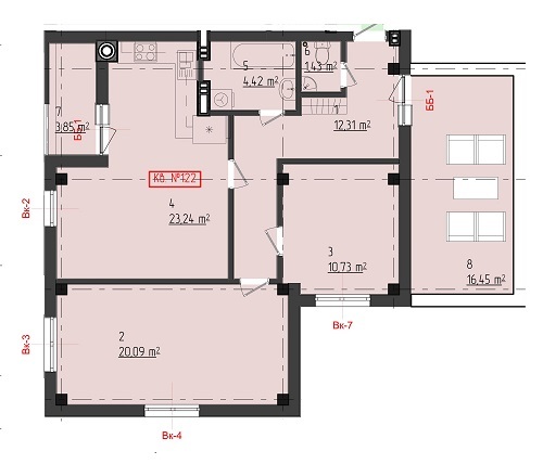 2-кімнатна 79.09 м² в КБ FORT HOUSE від забудовника, м. Вишгород