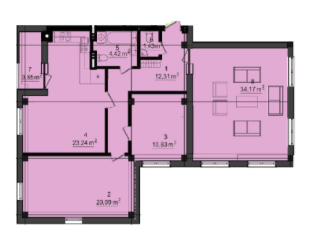 2-кімнатна 106.98 м² в КБ FORT HOUSE від забудовника, м. Вишгород