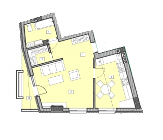 1-комнатная 44.8 м² в ДД INTEREST от застройщика, Львов