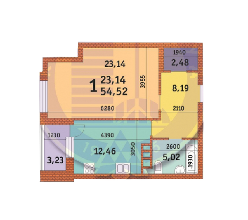 1-комнатная 54.52 м² в ЖК Лумумбы от 40 540 грн/м², Киев