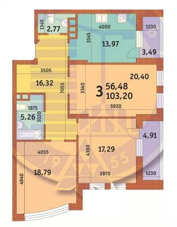 3-комнатная 103.2 м² в ЖК Лумумбы от 34 356 грн/м², Киев