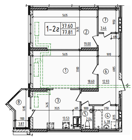 2-комнатная 77.81 м² в ЖД на ул. Армянская, 6 от 24 730 грн/м², Киев