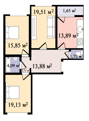 3-комнатная 92.44 м² в ЖК Sherwood Park от застройщика, г. Ирпень