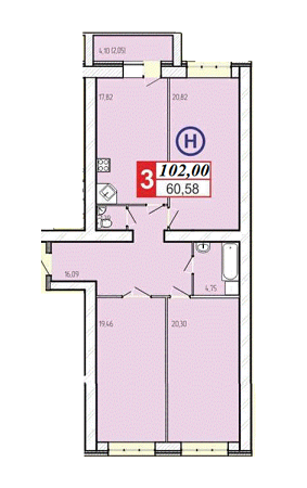 3-комнатная 102 м² в ЖК 777 от 17 000 грн/м², Житомир