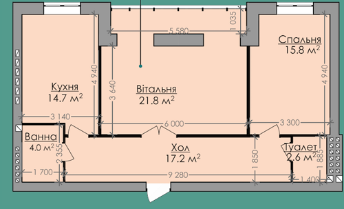 2-кімнатна 77 м² в ЖК Агора від забудовника, Хмельницький