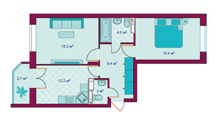 2-кімнатна 62.4 м² в ЖК Алфавіт від 8 000 грн/м², м. Ірпінь