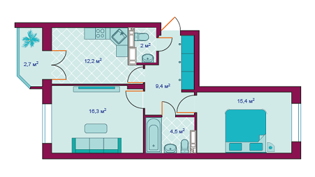 2-комнатная 62.5 м² в ЖК Алфавит от 8 000 грн/м², г. Ирпень