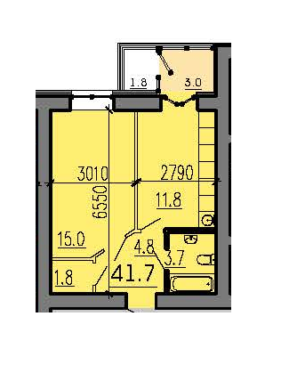 1-комнатная 41.7 м² в ЖК Алые Паруса от 13 100 грн/м², Днепр