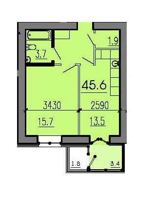 1-комнатная 45.6 м² в ЖК Алые Паруса от 13 100 грн/м², Днепр