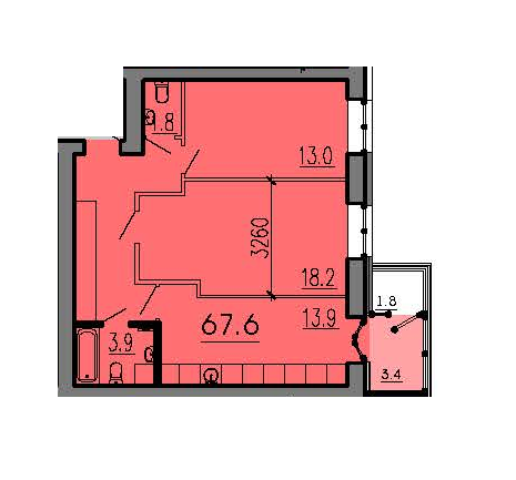 2-кімнатна 67.6 м² в ЖК Пурпурові Вітрила від 11 900 грн/м², Дніпро