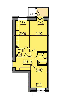 2-комнатная 63.5 м² в ЖК Алые Паруса от 11 900 грн/м², Днепр