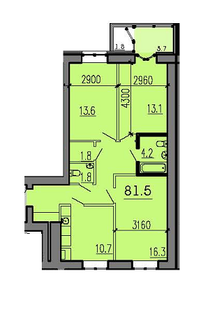 3-комнатная 81.5 м² в ЖК Алые Паруса от 12 500 грн/м², Днепр