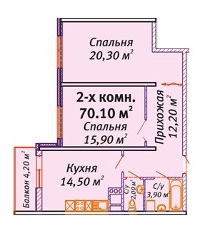 2-кімнатна 70.1 м² в ЖК Апельсин від забудовника, Одеса