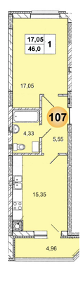 1-комнатная 46 м² в ЖК Арена от 14 550 грн/м², Львов