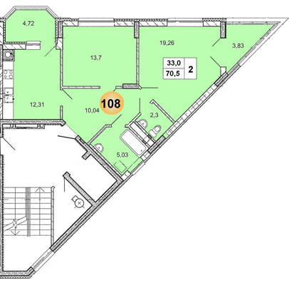 2-комнатная 70.5 м² в ЖК Арена от 14 550 грн/м², Львов