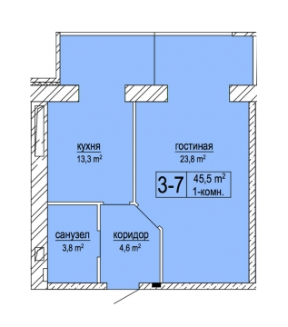 1-комнатная 45.5 м² в ЖК Атмосфера от 17 950 грн/м², Днепр