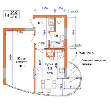 1-комнатная 48.6 м² в ЖК Атриум от 12 300 грн/м², г. Ирпень