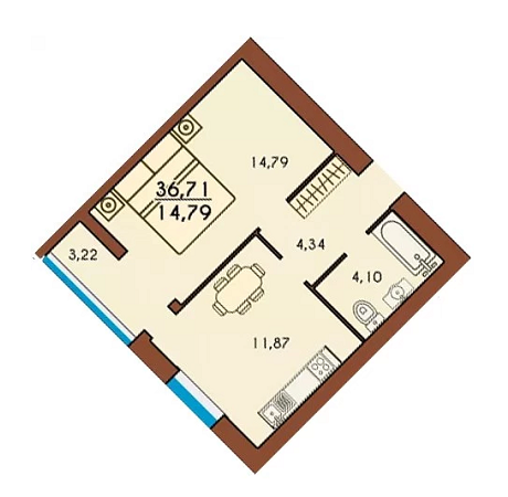 1-кімнатна 36.71 м² в ЖК Lemongrass від 18 100 грн/м², м. Ірпінь