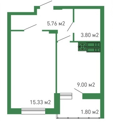 1-кімнатна 35.69 м² в ЖК Банківський від забудовника, м. Бориспіль