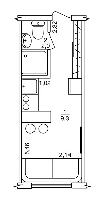 1-кімнатна 11.3 м² в ЖК Бестужевські сади від 27 500 грн/м², Харків