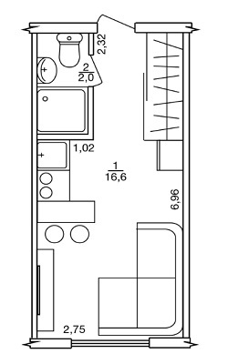 1-кімнатна 18.6 м² в ЖК Бестужевські сади від 45 900 грн/м², Харків