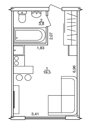 1-кімнатна 23.3 м² в ЖК Бестужевські сади від 27 500 грн/м², Харків