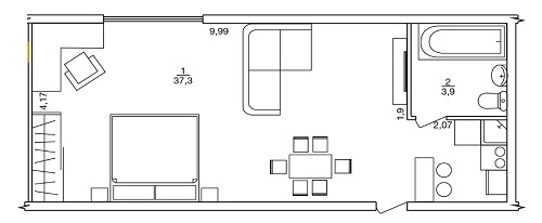 1-комнатная 41.2 м² в ЖК Бестужевские Сады от 26 050 грн/м², Харьков