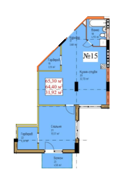 1-кімнатна 65.3 м² в ЖК на вул. Мічуріна від 10 950 грн/м², с. Агрономічне