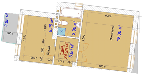 1-кімнатна 34.95 м² в ЖК Варшава Хоум від забудовника, Львів