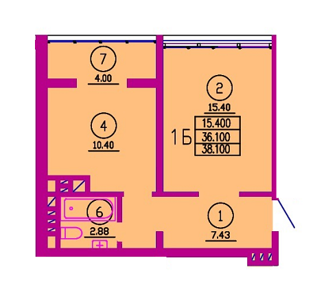 1-кімнатна 38.1 м² в ЖК Варшавський від 14 200 грн/м², м. Ковель