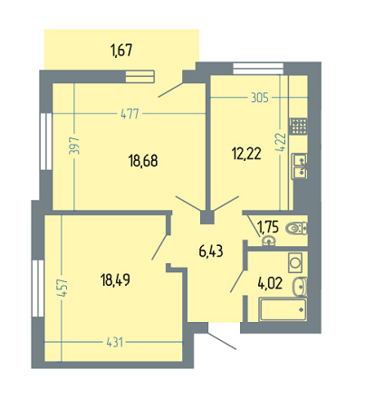 2-кімнатна 63.26 м² в ЖК Версаль від 22 600 грн/м², м. Трускавець