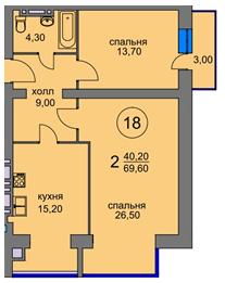 2-комнатная 69.6 м² в ЖК Ворзель Парк от застройщика, пгт Ворзель