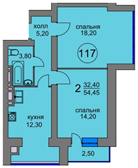 2-кімнатна 54.45 м² в ЖК Ворзель Парк від забудовника, смт Ворзель