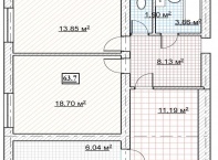 2-комнатная 63.7 м² в ЖК Высокий от застройщика, г. Ирпень