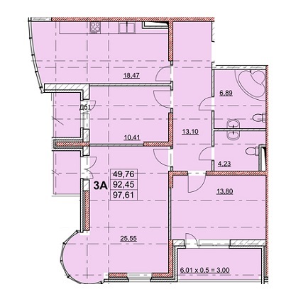 3-комнатная 97.61 м² в ЖК Гагаринский от 27 750 грн/м², Одесса