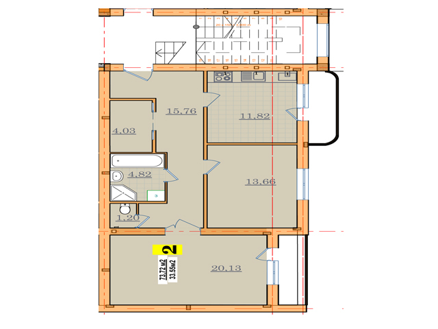 2-кімнатна 73.72 м² в ЖК Грибний від 15 750 грн/м², Ужгород