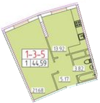 1-комнатная 44.59 м² в ЖК Сорок вторая жемчужина от 28 750 грн/м², Одесса