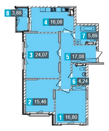 3-кімнатна 103.5 м² в ЖК Деміївка від 28 150 грн/м², Київ