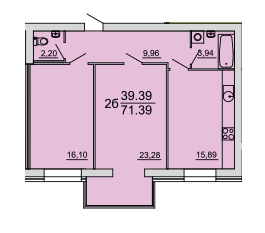 2-комнатная 71.39 м² в ЖК Династия от 12 500 грн/м², Винница