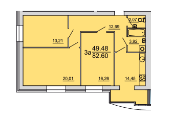 3-кімнатна 82.6 м² в ЖК Династія від 12 500 грн/м², Вінниця