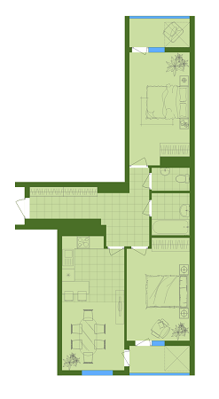 2-комнатная 72.98 м² в ЖК Добра Оселя от застройщика, Львов