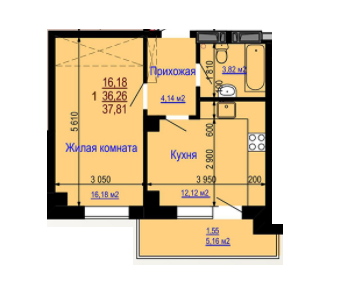 1-комнатная 37.81 м² в ЖК Дом на Зерновой от 14 100 грн/м², Харьков